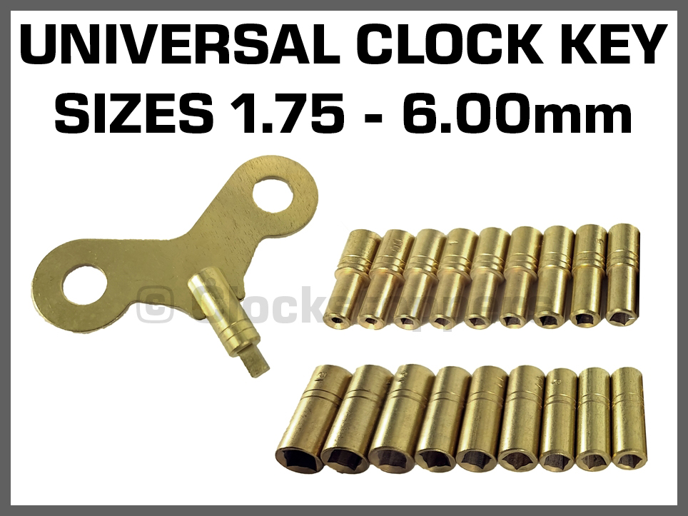 Universal Clock Winding Key Set of 18 Sizes 1.75 - 6.00mm Brass Winder ...